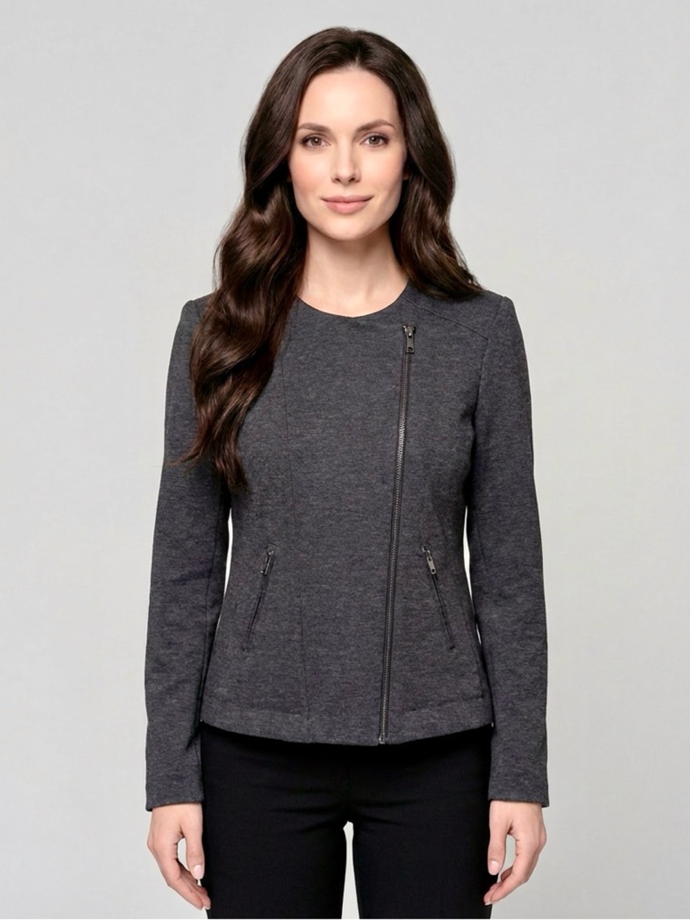 NWT Catherine Malandrino XXL Runway Style Jacket Charcoal Gray Womens MSRP $180